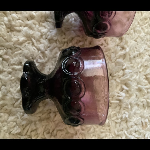 ✨SOLD✨Tiffin Glass Franciscan Plum Madeira Dessert Dishs - Picture 9 of 9